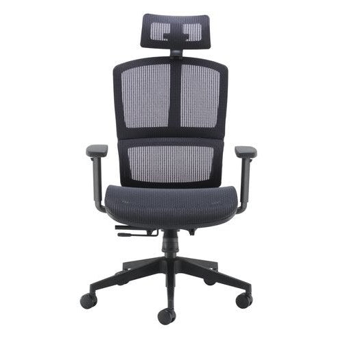 Arista Lena High Back Executive Chair 700x700x1120-1250mm Mesh Back Black