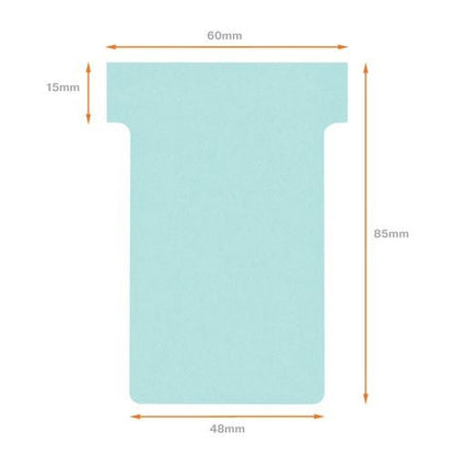 Nobo T-Card Size 2 48 x 85mm Light Blue (Pack of 100)