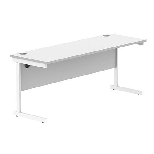 Astin Rectangular Single Upright Cantilever Desk 1800x600x730mm WhiteWhite