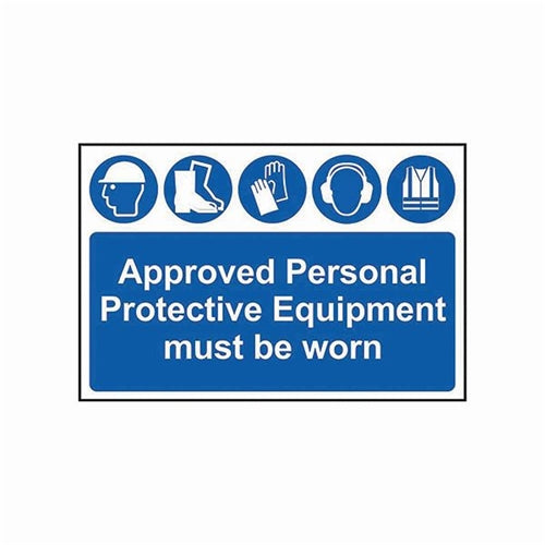 Spectrum Safety Sign Approved Personal Protective Equipment Must Be Worn PVC 600x400mm