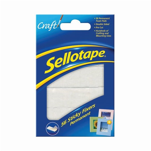 Sellotape Sticky Fixers Permanent 12mmx25mm (Pack of 56)