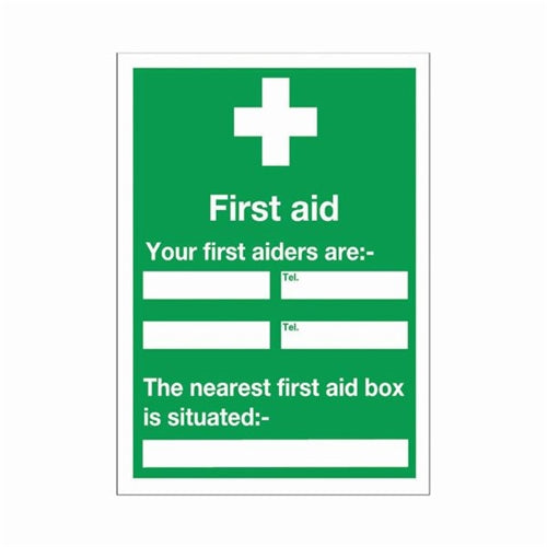 Safety Sign First Aid 600x450mm Self-Adhesive