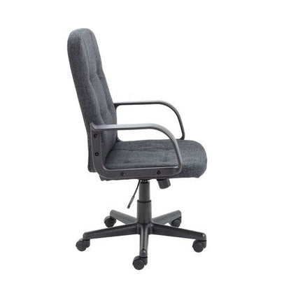 Jemini Jack 2 Executive Swivel Chair with Fixed Arms 620x600x1020-1135mm Fabric Charcoal KF79889