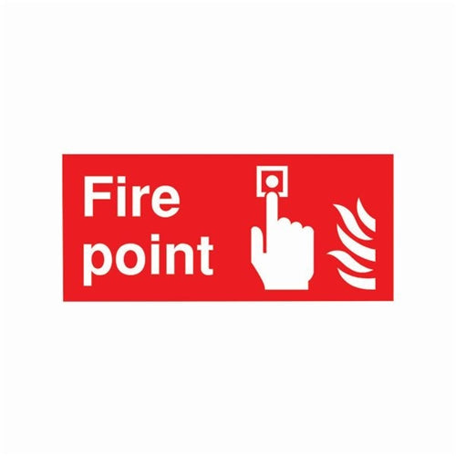 Safety Sign Fire Point 100x200mm Self-Adhesive