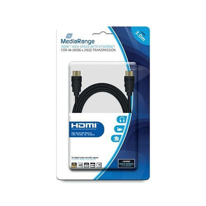 MediaRange HDMI Cable with Ethernet 18Gbit 3m Black