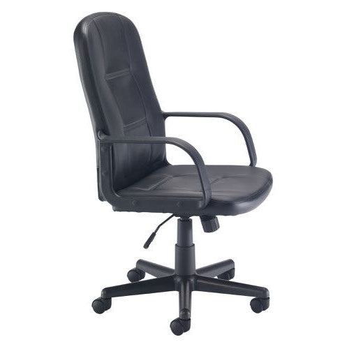 Jemini Jack 2 Executive Swivel Chair with Fixed Arms 620x600x1020-1135mm Polyurethane Black