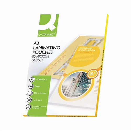 Q-Connect A3 Laminating Pouch 160 Micron (Pack of 100)