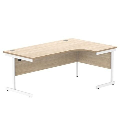 Astin Radial Right Hand Single Upright Desk 1800x1200x730mm OakWhite