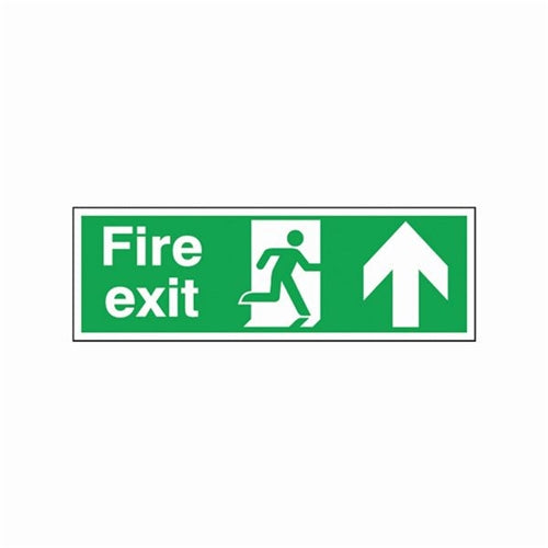 Safety Sign Fire Exit Up 150x450mm Self-Adhesive