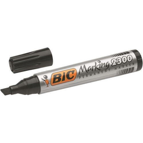 Bic 2300 Permanent Marker Chisel Tip Black (Pack of 12)