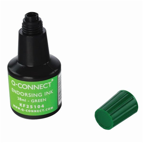 Q-Connect Endorsing Ink 28ml Green (Pack of 10)