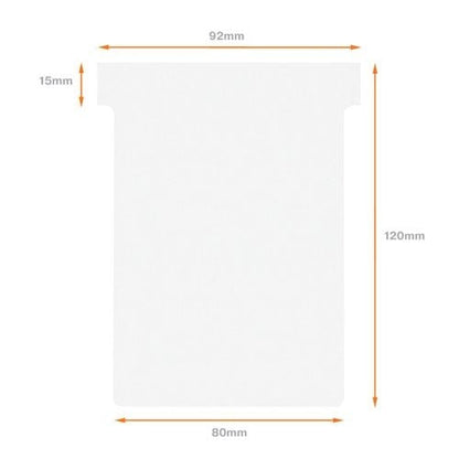 Nobo T-Card Size 3 80 x 120mm White (Pack of 100)