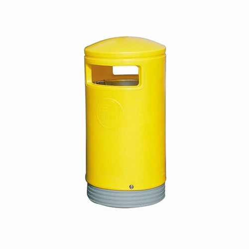 Outdoor Hooded Top Bin 75 Litre Yellow