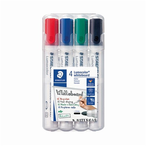 Staedtler Lumocolor 351 Drywipe Marker Assorted (Pack of 4)