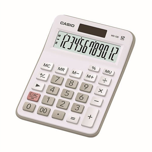 Casio MX-12B 12 Digit Desktop Calculator Large LC Display White