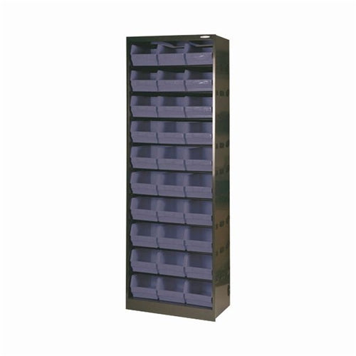 Metal Bin Cupboard With 30 Polypropylene Bins Dark Grey Black