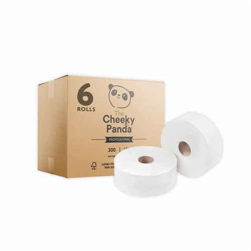 Cheeky Panda Professional Bamboo 2-Ply Maxi Jumbo Toilet Roll 300m (Pack of 6)