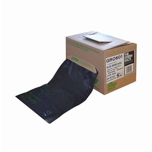 The Green Sack Heavy Duty Refuse Bag in Dispenser Black (Pack of 75)