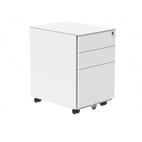 Polaris 3 Drawer Mobile Under Desk Steel Pedestal 480x680x580mm White