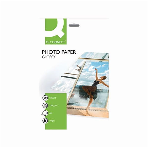 Q-Connect A4 Gloss Photo Paper 180gsm (Pack of 20)