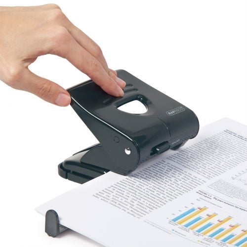 Rapesco 827 Hole Punch wPaper Guide Capacity 30 Sheets Black