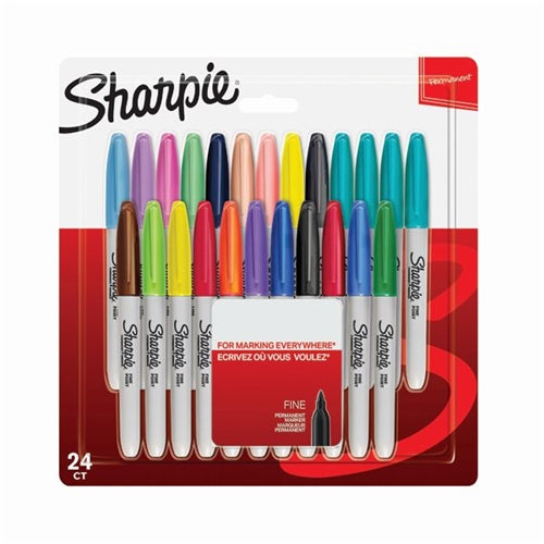 Sharpie Permanent Marker Fine Assorted (Pack of 24)