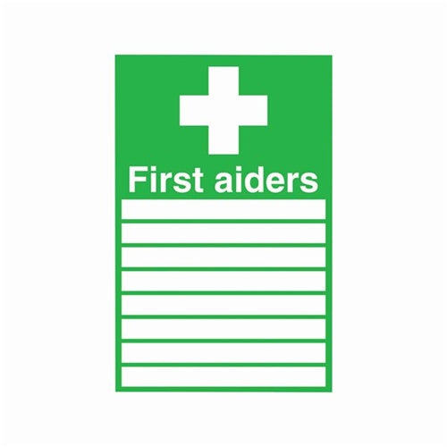 Safety Sign First Aiders 300x200mm PVC