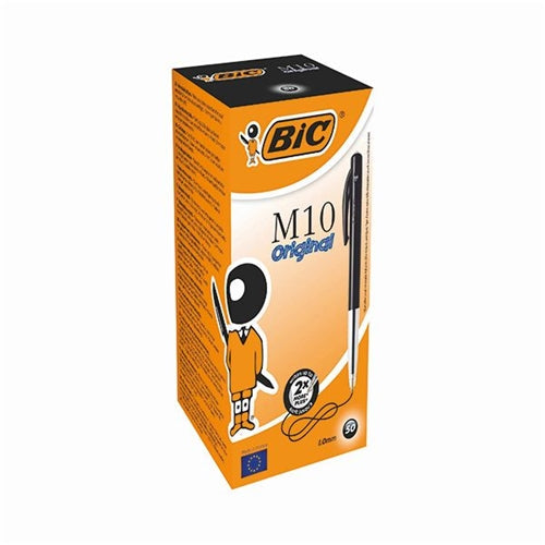 Bic M10 Clic Ballpoint Pen Medium Black (Pack of 50)