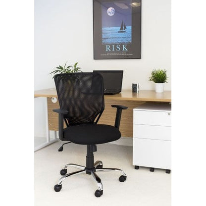 Jemini Low Back Operator Mesh Back Chair 600x600x940-1030mm Black