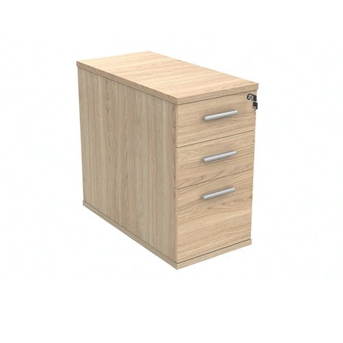 Polaris 3 Drawer Desk High Pedestal 404x800x730mm Canadian Oak