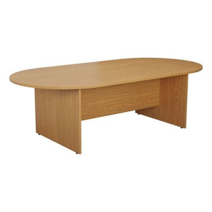 Jemini D-End Meeting Table 2400x1200x730mm Nova Oak