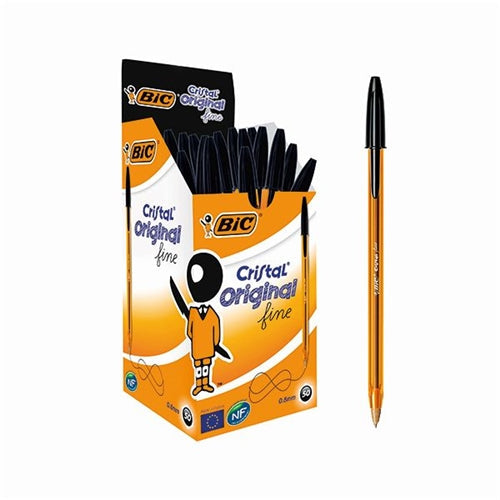 Bic Cristal Fine Ballpoint Pen Black (Pack of 50)