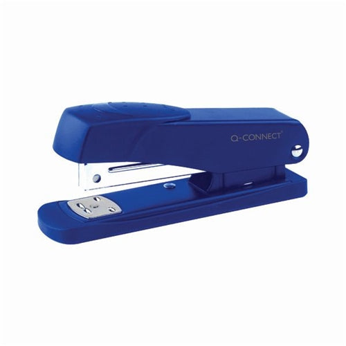 Q-Connect Half Strip Metal Stapler Blue (Staples up to 20 sheets of 80gsm paper)