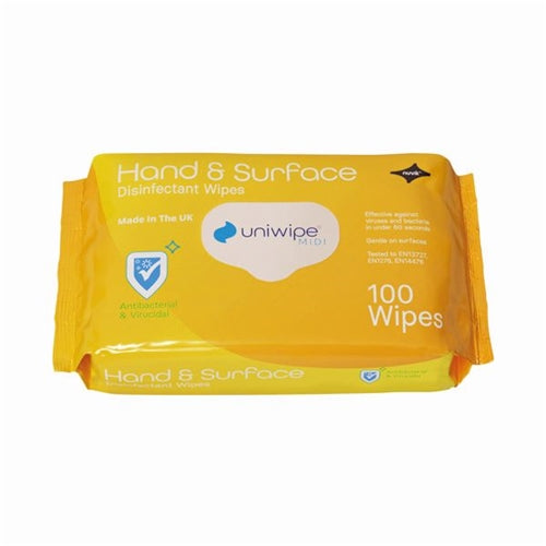 Uniwipe Hand and Surface Wipes (Pack of 100)