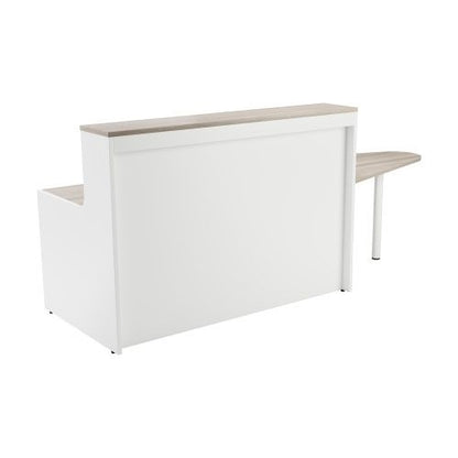 Jemini Reception Unit with Extension 1400x800x740mm Grey Oak/White