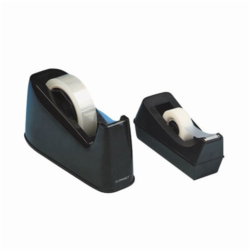 Q-Connect Plastic Tape Dispenser for 19mmx33m Tape Non Slip Base Black