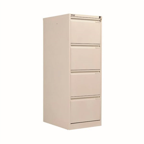 Bisley 4 Drawer Filing Cabinet Lockable 470x622x1321mm Chalk