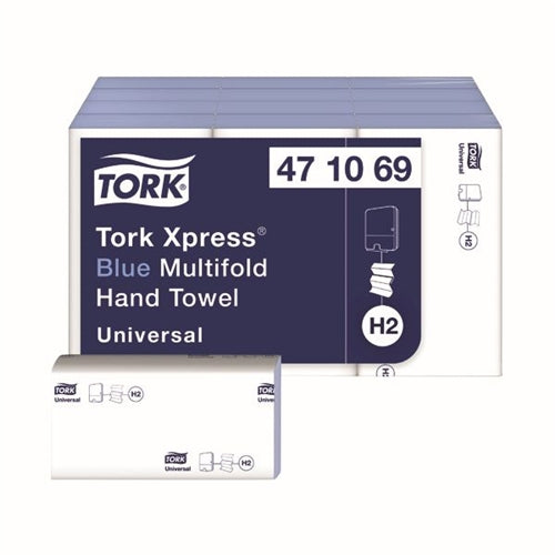 Tork Xpress Multifold Hand Towel H2 Blue 250 Sheets (Pack of 12)