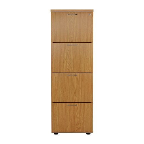 First 4 Drawer Filing Cabinet 464x600x1365mm Nova Oak