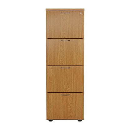 First 4 Drawer Filing Cabinet 464x600x1365mm Nova Oak