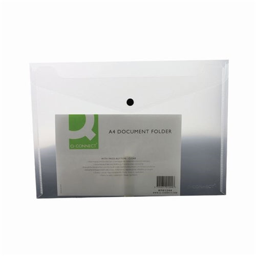 Q-Connect Polypropylene Document Folder A4 Clear (Pack of 12)