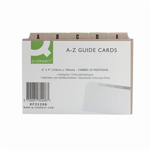 Q-Connect Guide Card 152x102mm A-Z Buff (Pack of 25)