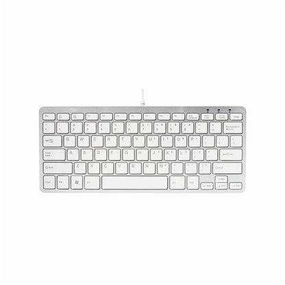 R-GO Compact Ergonomic Wired Keyboard UK QWERTY White