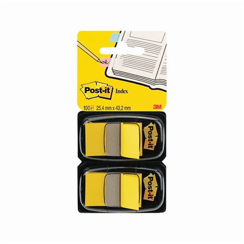 Post-it Index Tabs Dispenser with Yellow Tabs (Pack of 2)