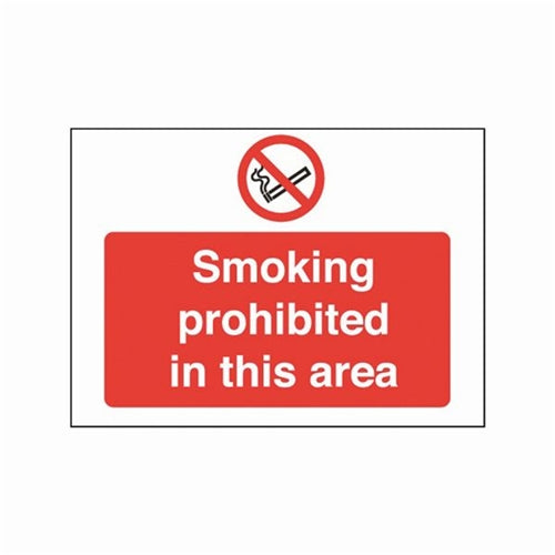 Safety Sign Smoking Prohibited in This Area 450x600mm PVC