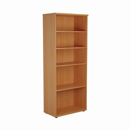 First 4 Shelf Wooden Bookcase 800x450x2000mm Beech