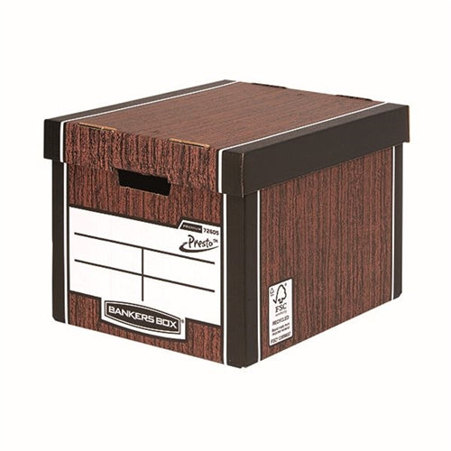 Bankers Box Woodgrain Tall Premium Storage Box (Pack of 10)