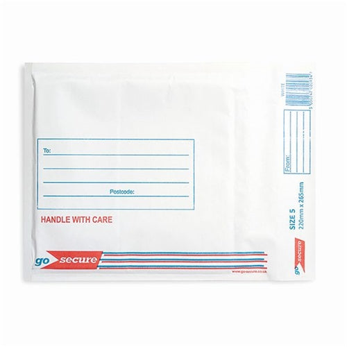 GoSecure Bubble Envelope Size 5 Internal Dimensions 205x245mm White (Pack of 100)