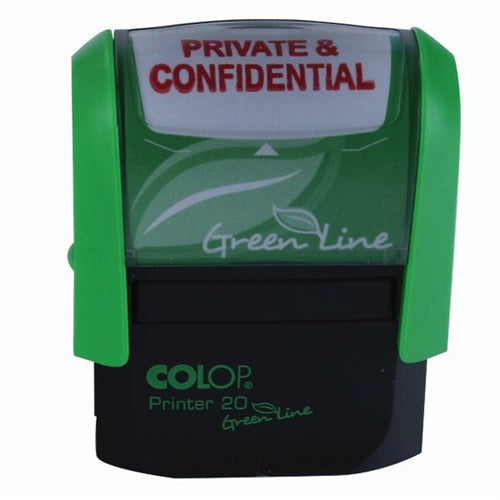 COLOP Green Line Word Stamp PRIVATE and CONFIDENTIAL Red