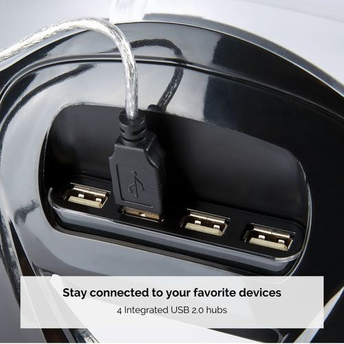 Fellowes Smart Suites Laptop Riser with USB Hub BlackClear